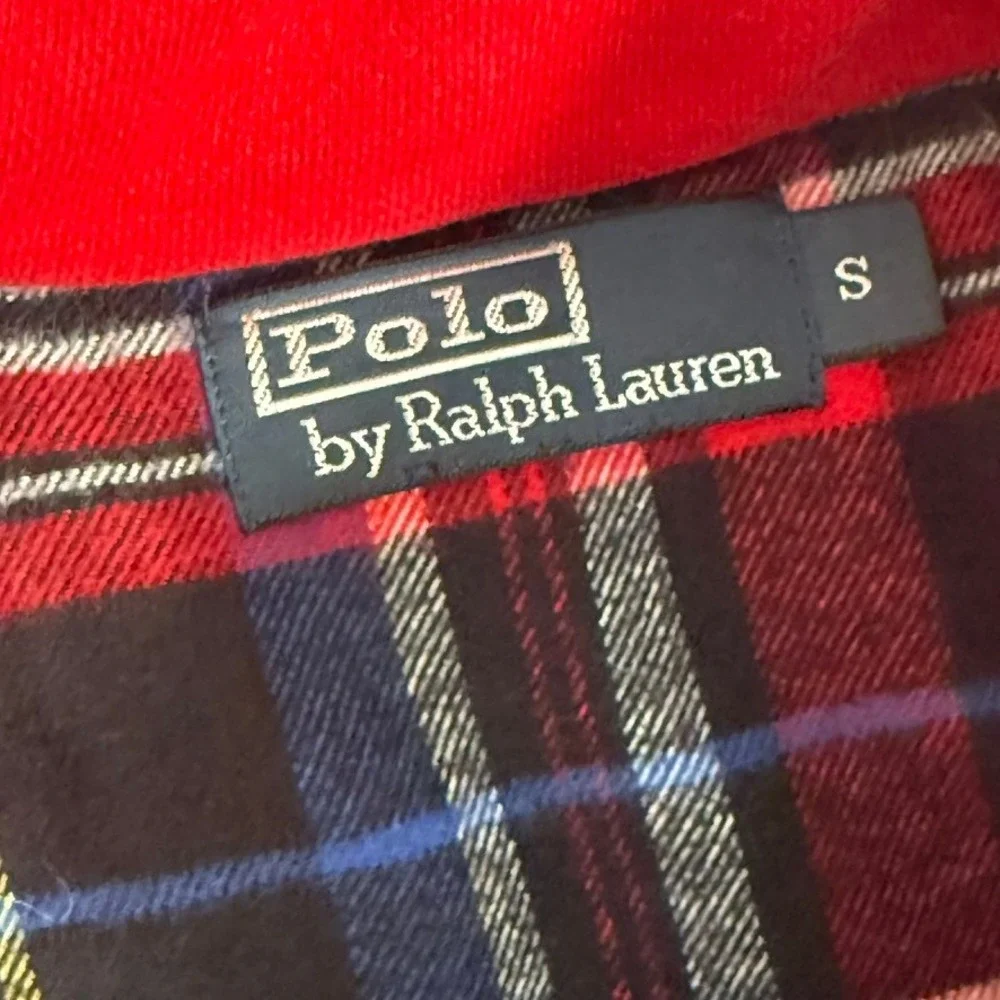 Polo Ralph Lauren Mens Red Quilted Puffer Vest Plaid Lining Snap Front Small